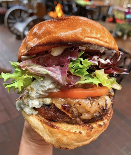 Black and blue burger